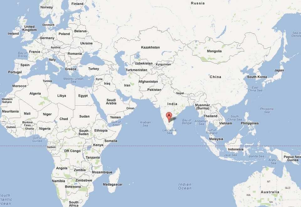 Bangalore v svetovnem zemljevidu
