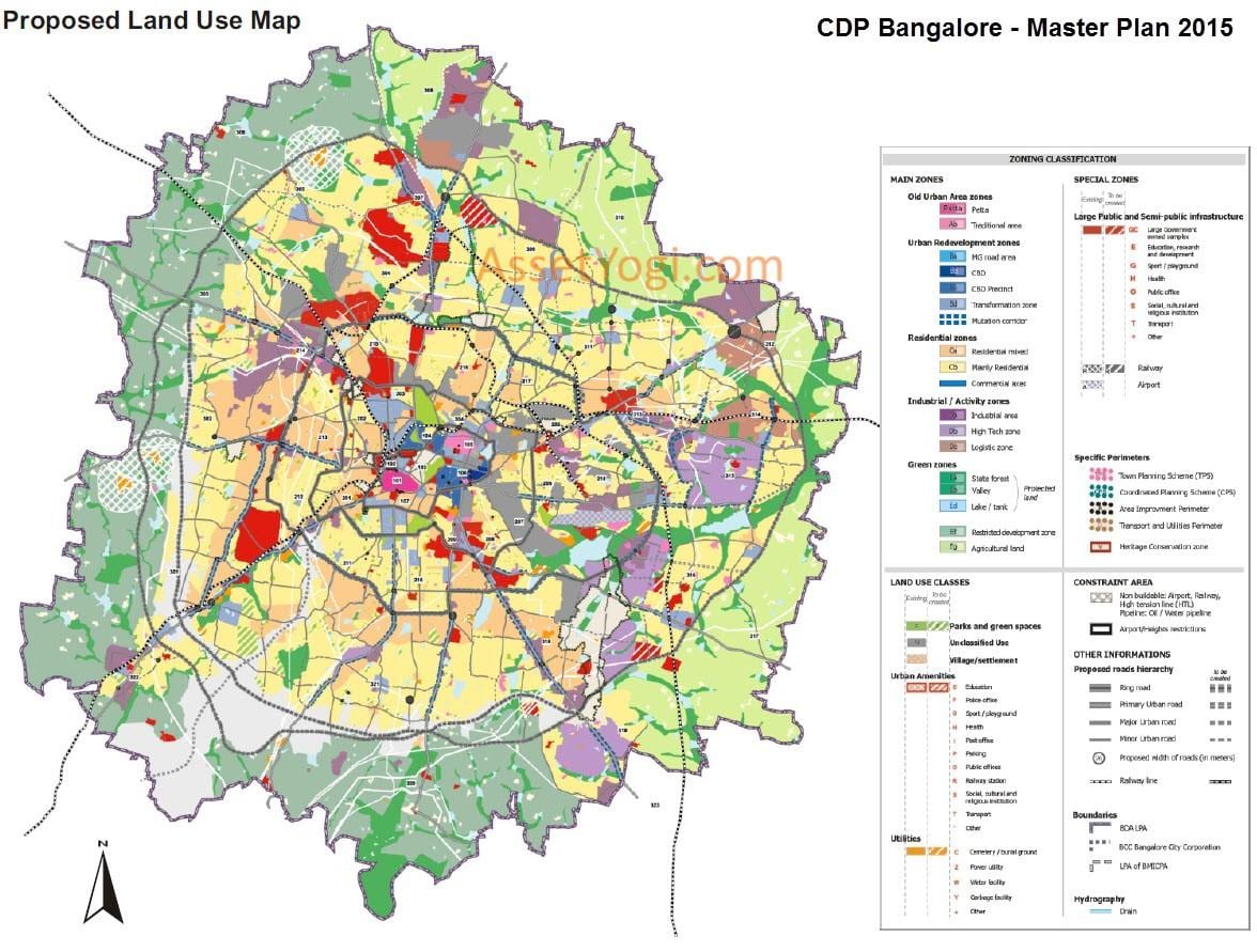 rabe zemljišč zemljevid mesta Bangalore