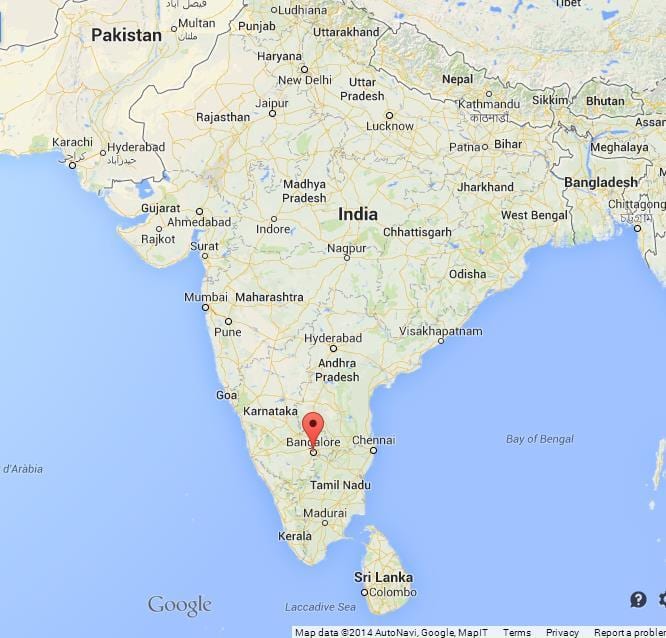 Bangalore v indiji zemljevid