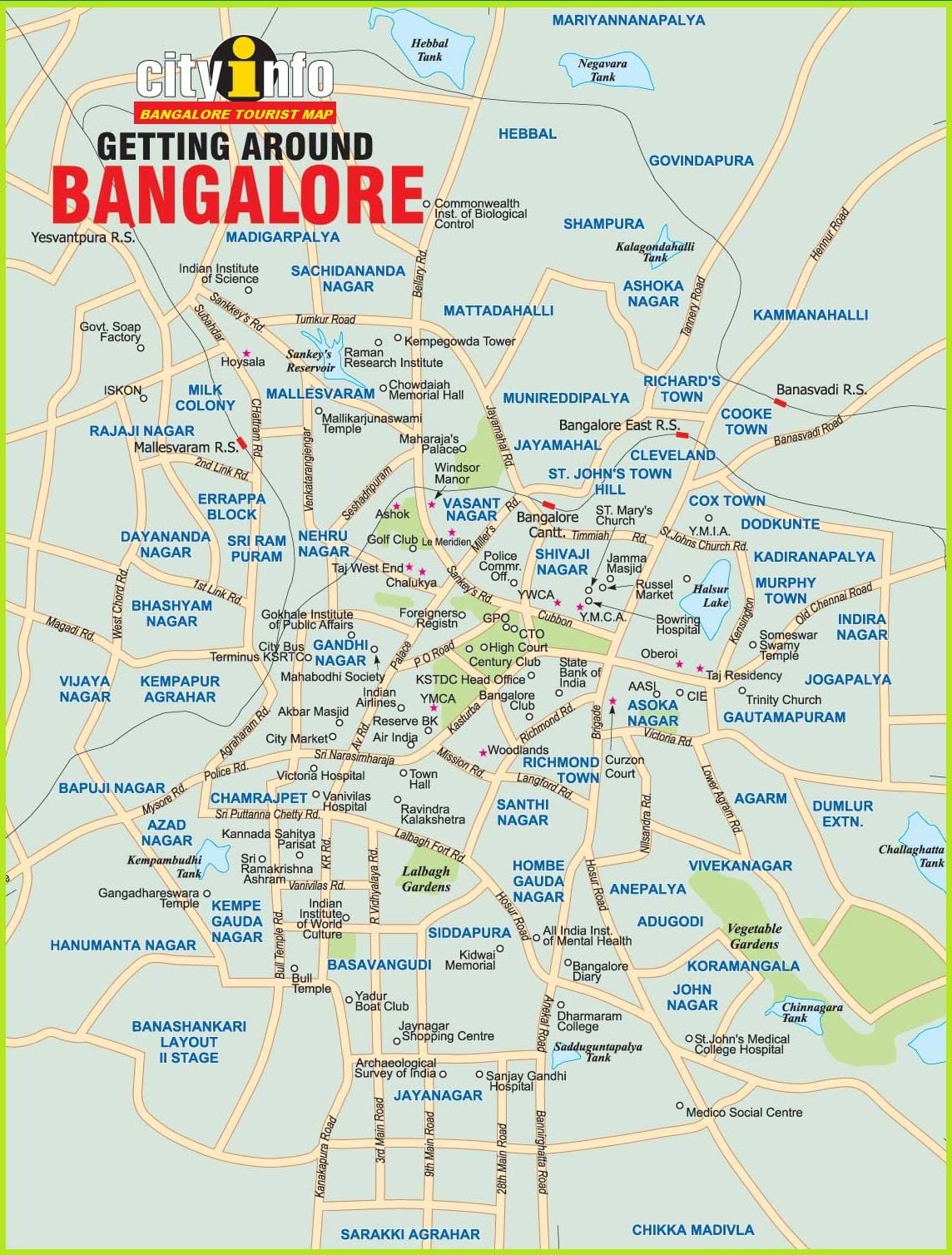 Bangalore v zemljevidu