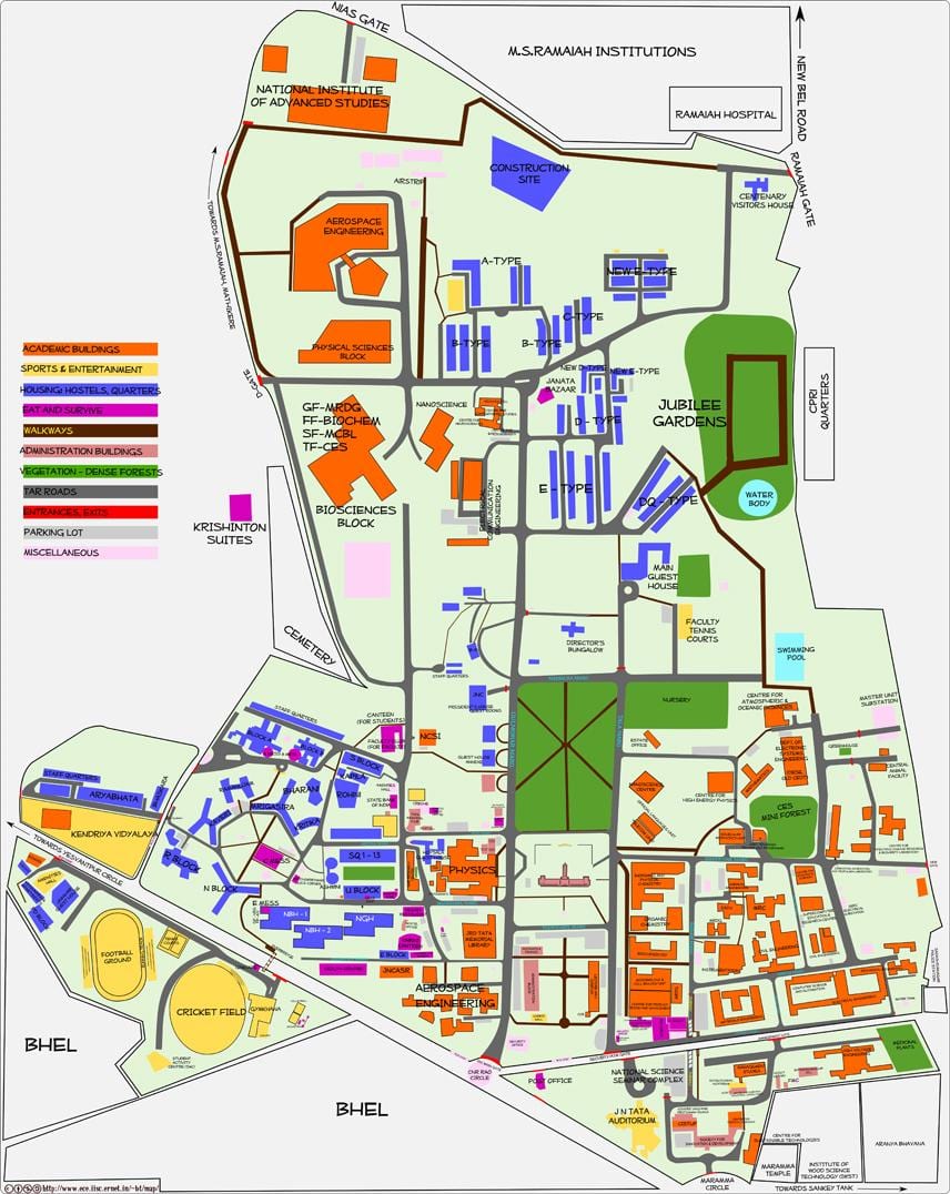 zemljevid IISC Bangalore