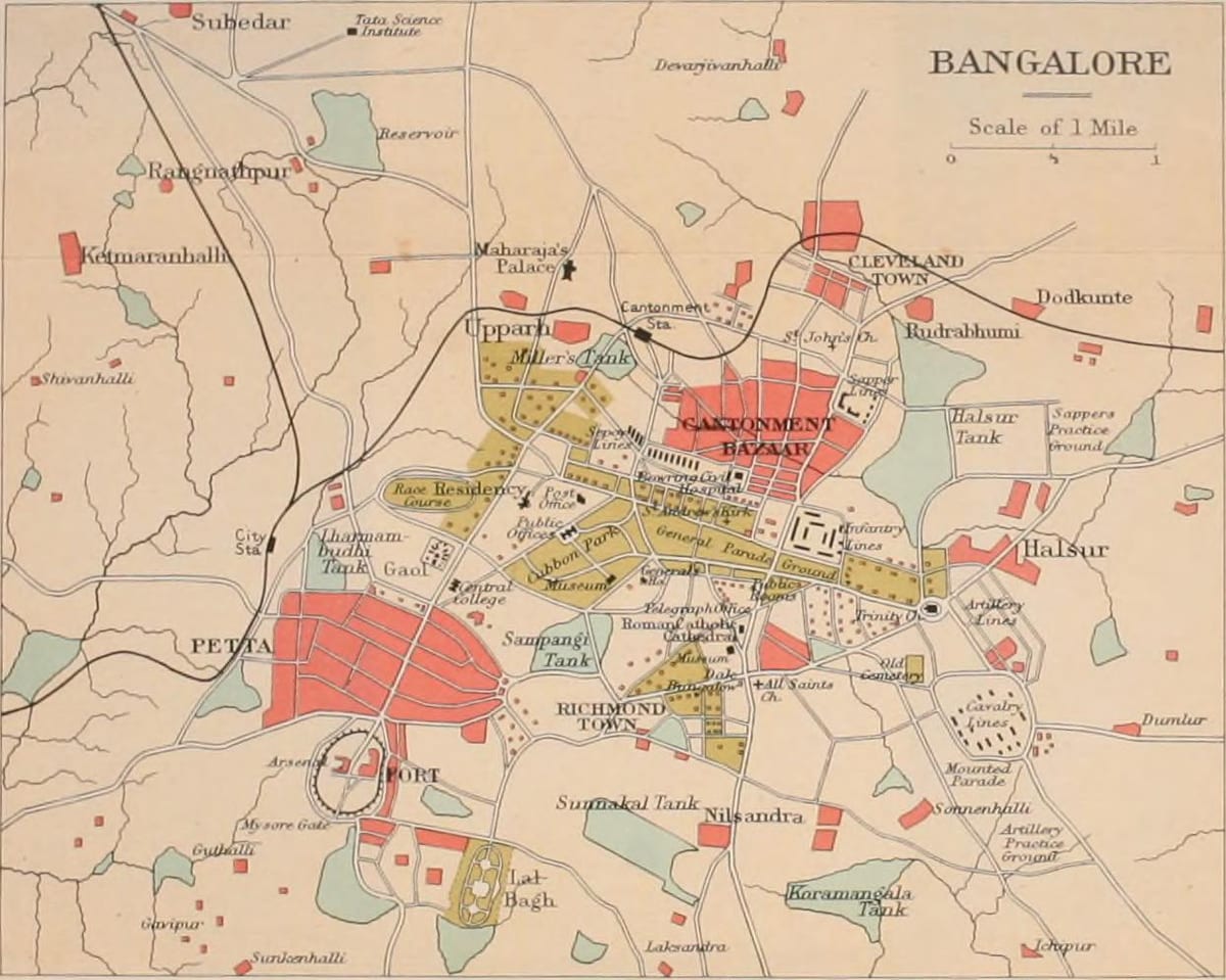 Bangalore stari zemljevid