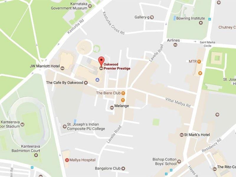 zemljevid ub mestu Bangalore, indija