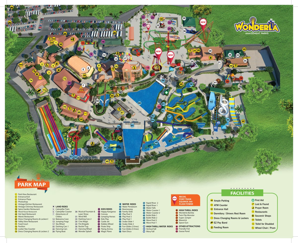 Bangalore Wonderla zemljevid
