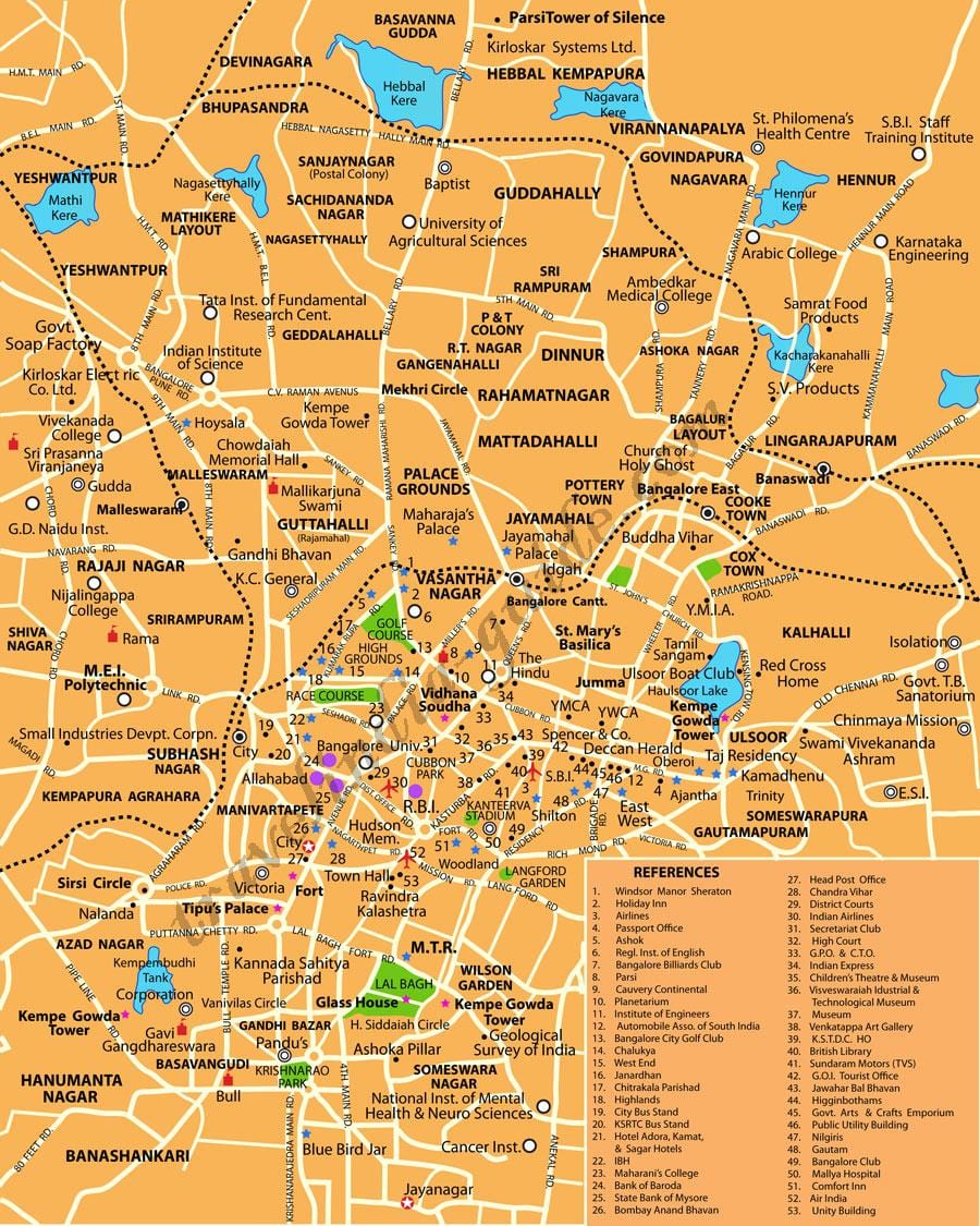 Bangalore na zemljevidu
