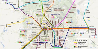 Zemljevid mesta Bangalore železniška postaja
