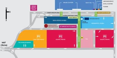 Zemljevid mesta Bangalore letališče