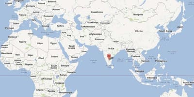 Bangalore v svetovnem zemljevidu