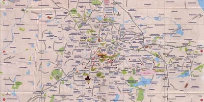 Bangalore turističnih znamenitosti na zemljevidu