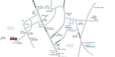 Zemljevid elektronski mestu Bangalore, indija