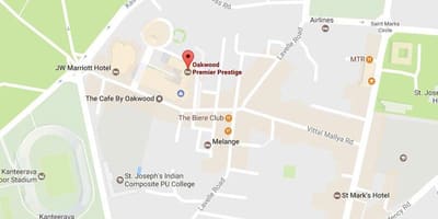 Zemljevid ub mestu Bangalore, indija