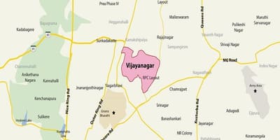 Zemljevid Vijayanagar Bangalore